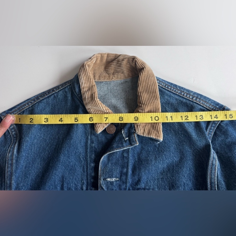vintage 80s 90s ralph lauren western denim corduroy collar jean jacket - Picture 9 of 13